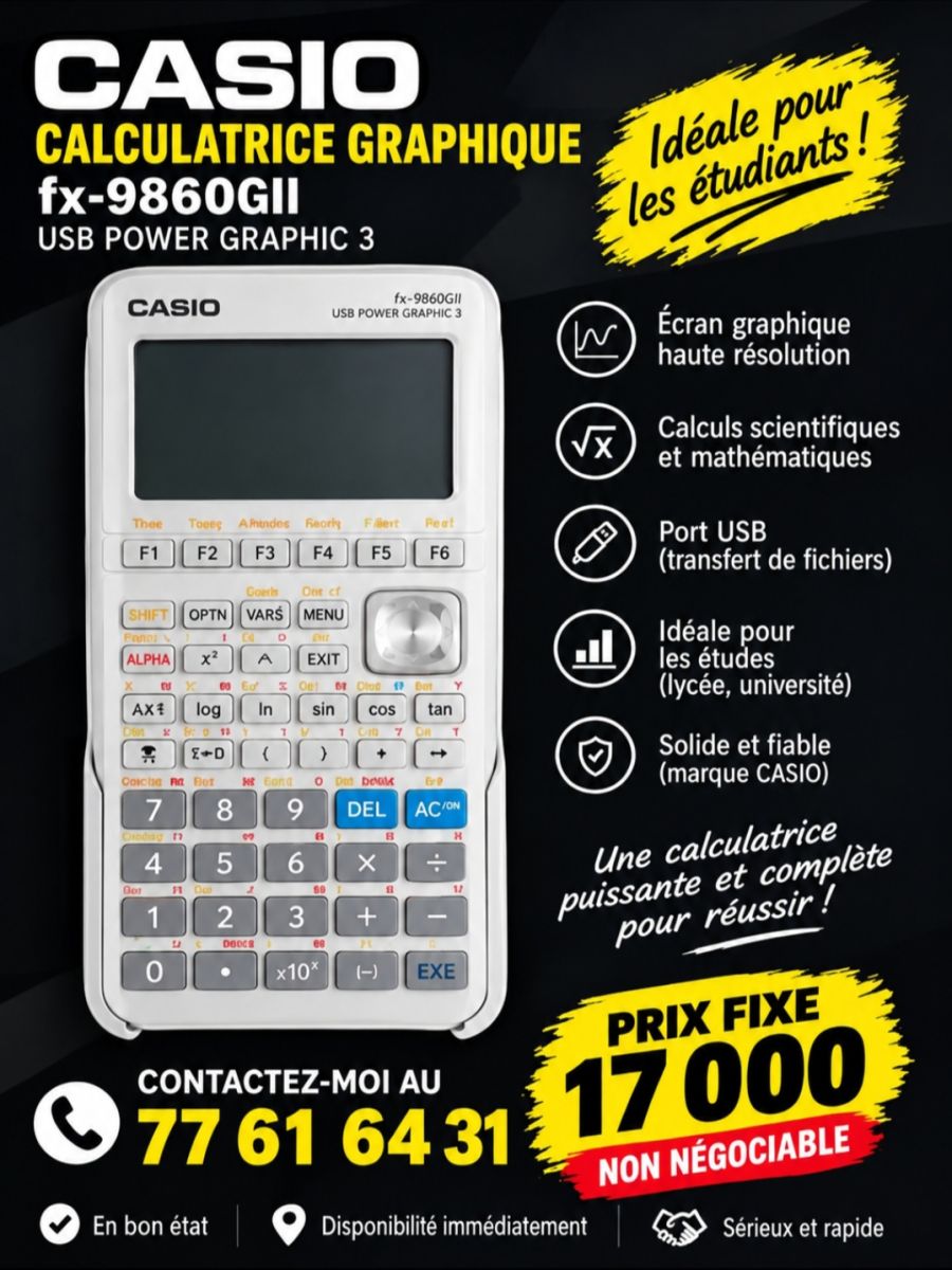 Calculatrice graphique scientifique Casio fx-9860GII USB