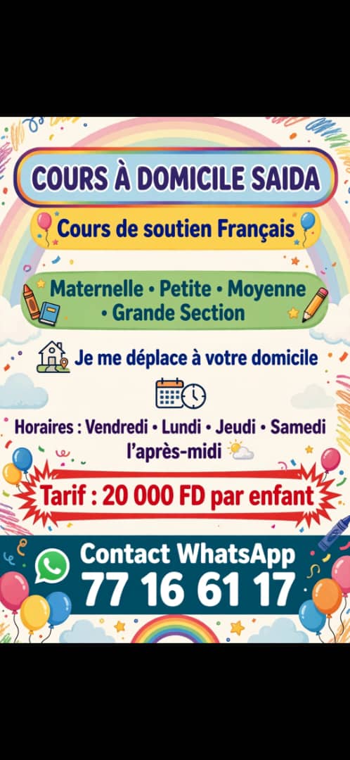 Cours de soutien français à domicile pour enfants en maternelle