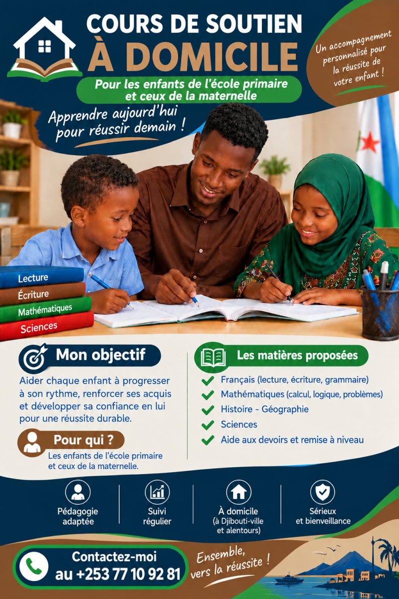 Cours de soutien scolaire à domicile pour les élèves de primaire et de la maternelle
