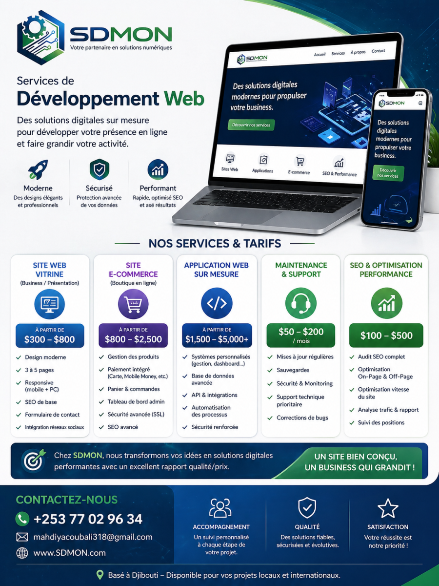 Création de sites web professionnels et solutions digitales sur mesure