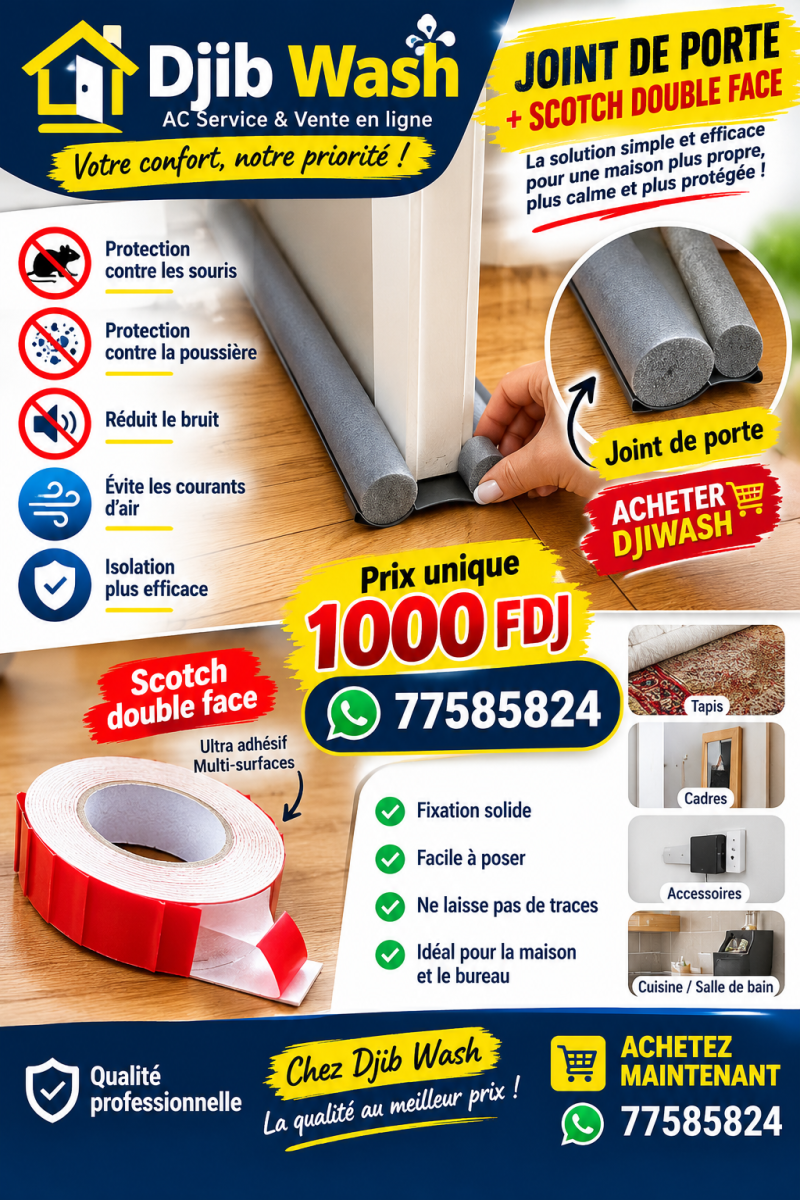 Joint de porte et scotch double face adhésif pour maison et bureau