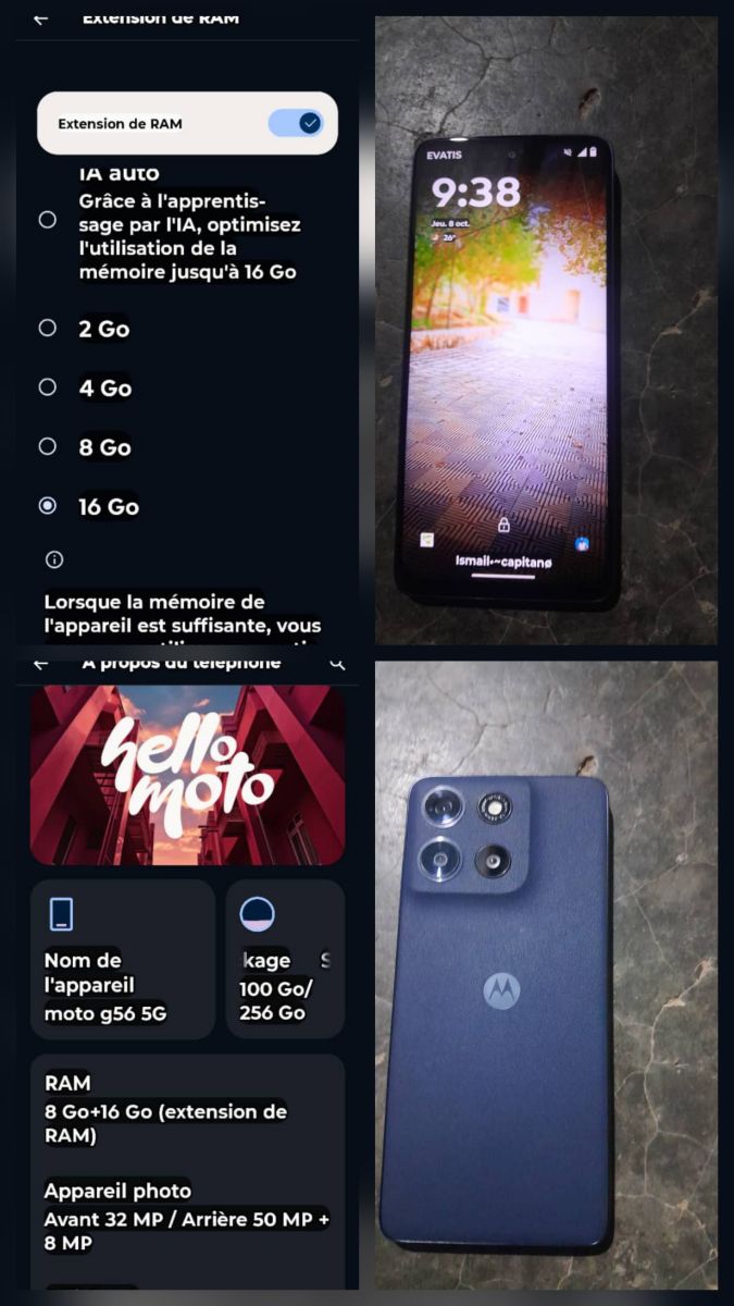 Moto G56 5G 256 Go RAM 16 Go MediaTek Dimensity