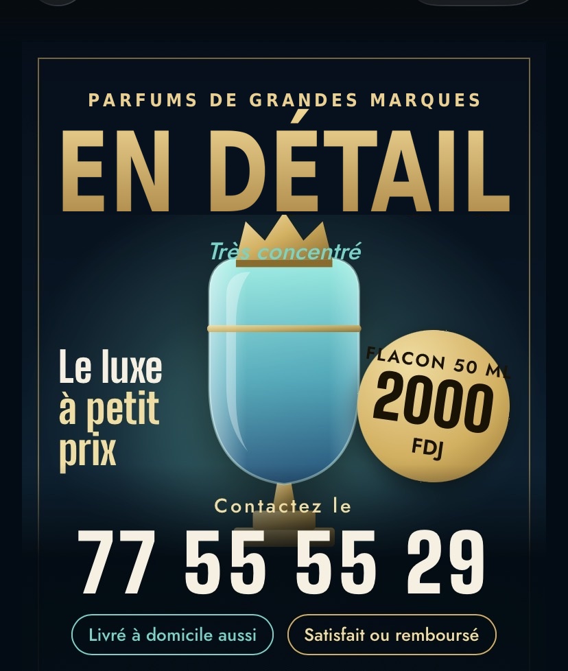 Parfum de luxe 50 ml flacon détaillant