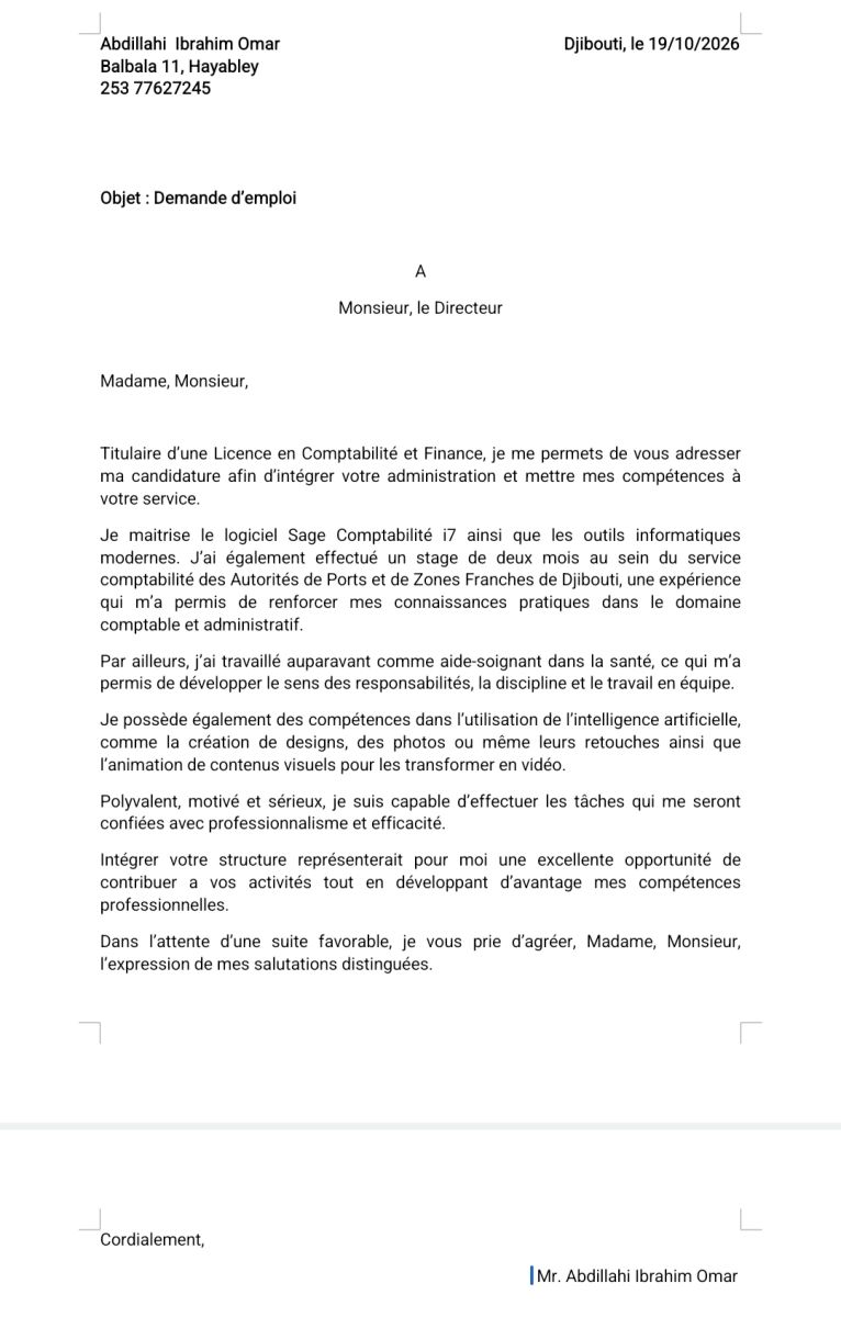 Candidat motivé et dynamique cherche opportunités professionnelles