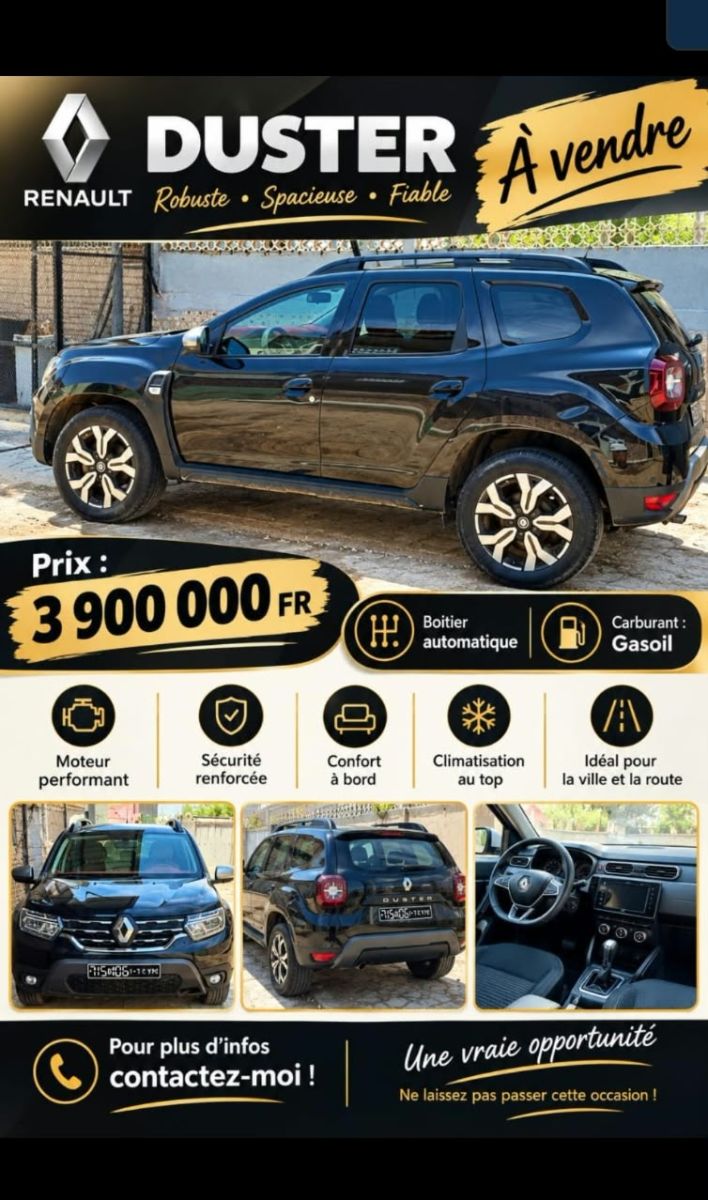 Renault Duster diesel 2023, boîte automatique, noir