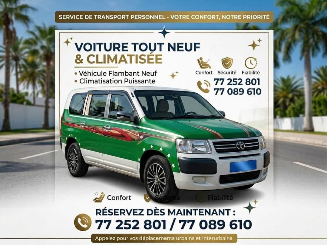 Service de transport privé avec chauffeur professionnel et véhicule climatisé