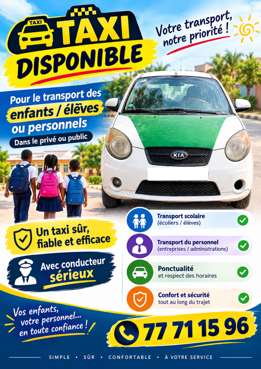 Taxi fiable pour transport scolaire et professionnel sécurisé