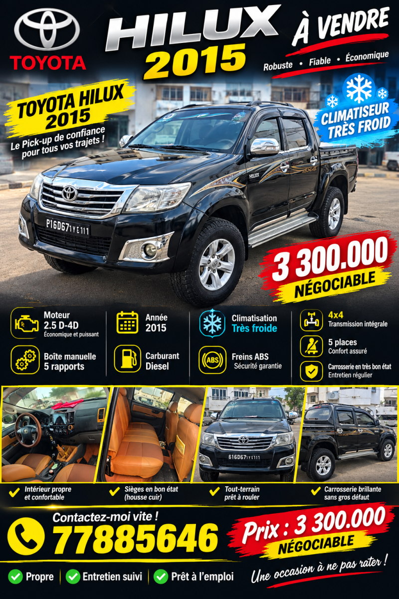 Toyota Hilux tout terrain pneus neufs