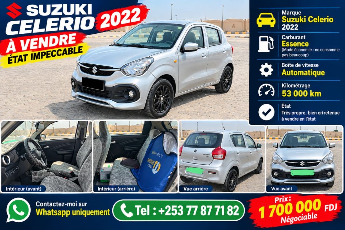 Suzuki Celerio 2022 automatique en bon état